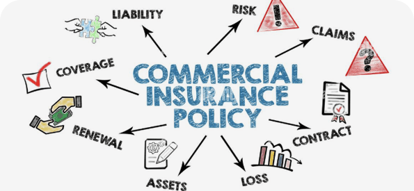 Diagram illustrating components of a commercial insurance policy.